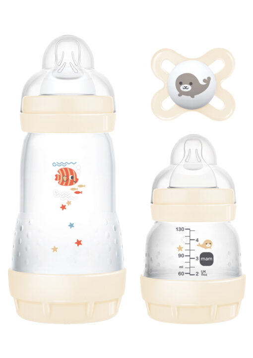 MAM-Starter-Set-655Uc-510x722 Mam Σετ Πλαστικά Μπιμπερό Girl Κατά των Κολικών με Θηλή Σιλικόνης 130ml για 0+ μηνών, 3τμχ - Image 1