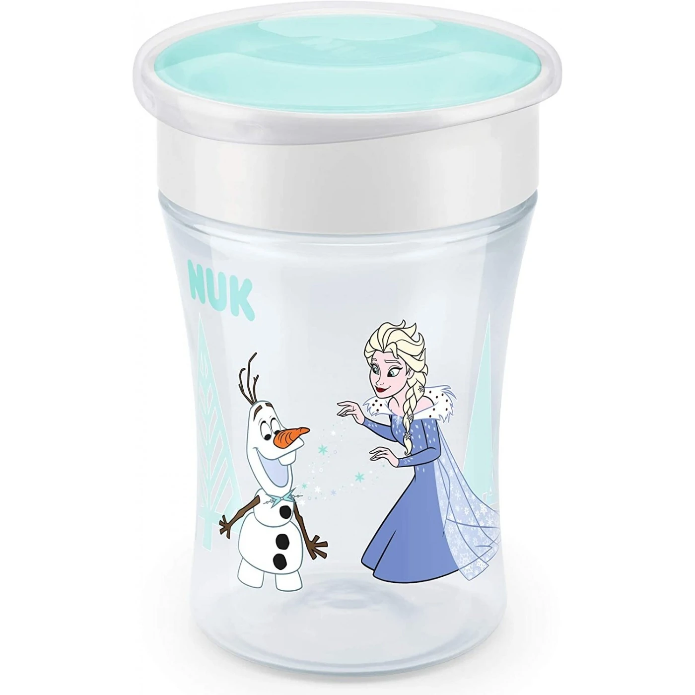 disney-frozen-magic-cup-230ml-me-cheilos-kai-kapaki-elsa NUK Disney Frozen Magic Cup, 230ml, με περιμετρικό χείλος, δίσκος σφράγισης από σιλικόνη, 1 τεμάχιο - Image 1