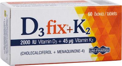 xlarge_20200319110012_uni_pharma_d3_fix_2000iu_k2_45mg_60_kapsoules Uni-Pharma D3 Fix + K2 Βιταμίνη για Ανοσοποιητικό 2000iu 45mg 60 ταμπλέτες - Image 1