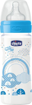 Chicco Πλαστικό Μπιμπερό Well Being Κατά των Κολικών με Θηλή Σιλικόνης 250ml για 2+ μηνών Ciel - Image 1