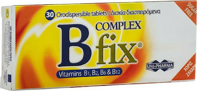 xlarge_20211015104121_uni_pharma_b_complex_fix_30_tampletes Uni-Pharma B Complex Fix Βιταμίνη για Ενέργεια, τα Μαλλιά & τo Δέρμα 30 ταμπλέτες - Image 1