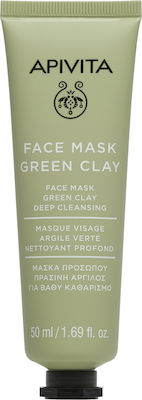 Apivita Green Clay Μάσκα Προσώπου για Καθαρισμό με Άργιλο 50ml - Image 1