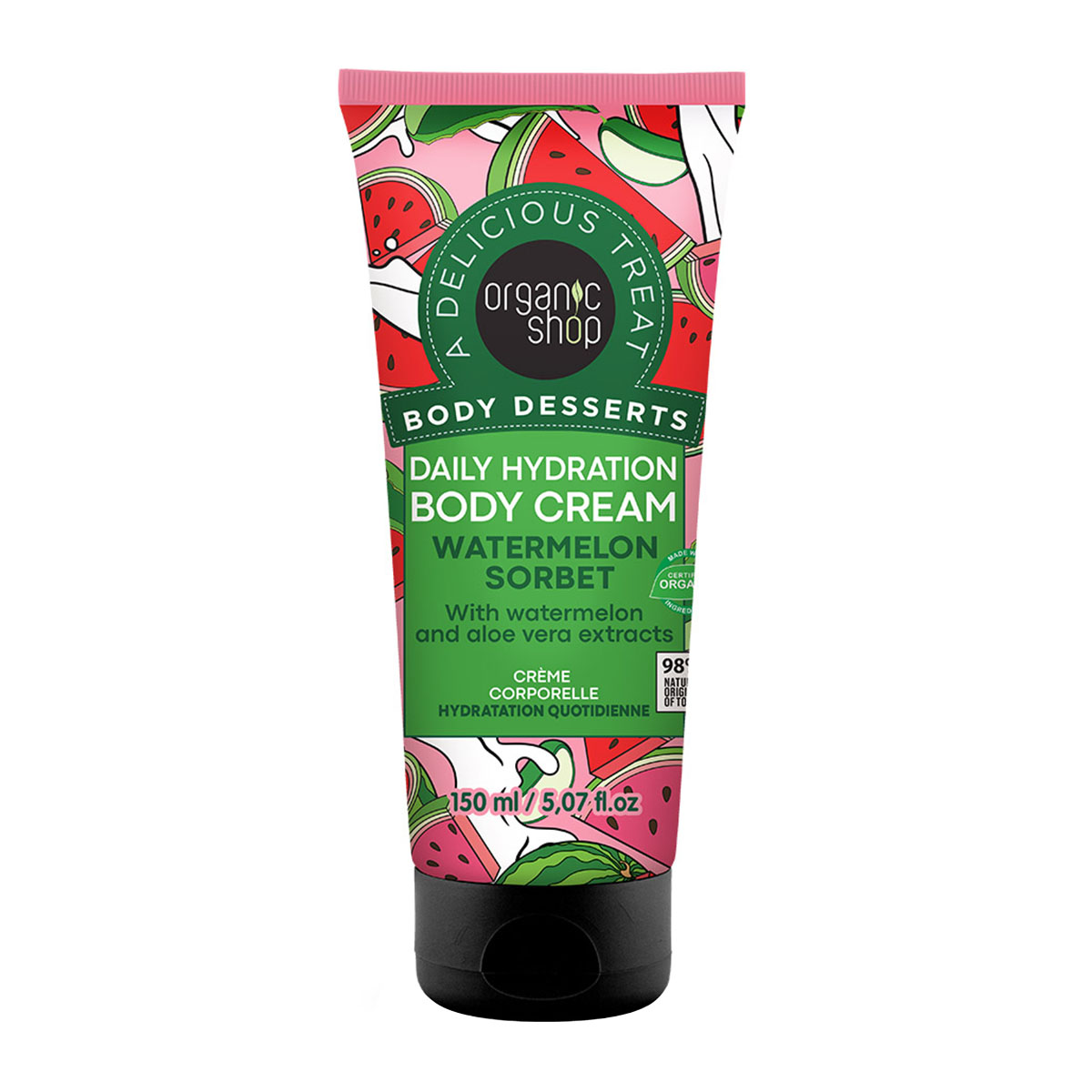 4743318104300_P_1 Organic Shop Body Desserts Watermelon Sorbet Daily Hydation Body Cream 150ml - Image 1