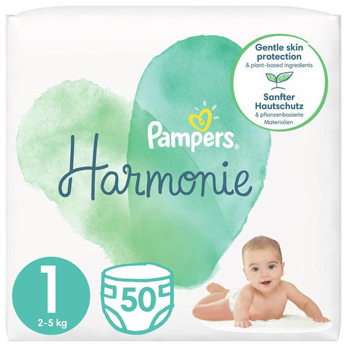 928303 Pampers Harmonie No.1 (2-5kg) Πάνες, 50 τεμάχια - Image 1