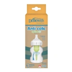 Dr. Brown's Natural Flow Anti-Colic Options+ Γυάλινο Μπιμπερό με Φαρδύ Λαιμό 0m+, 150ml