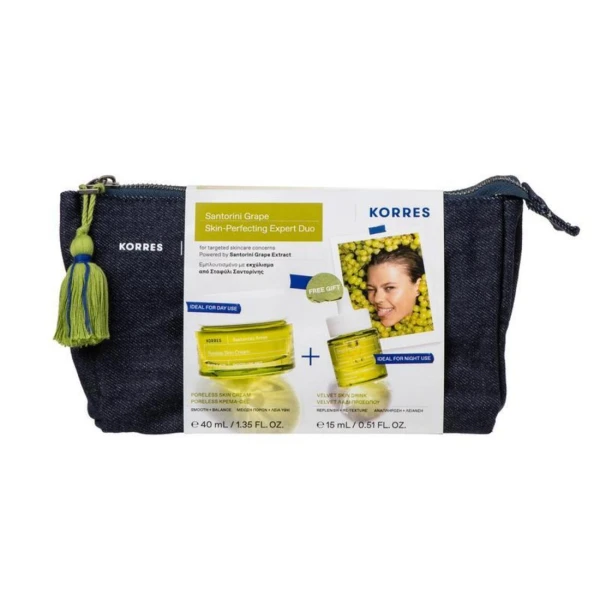 928f1ad7abb61dde77c71fed0552b54f.jpeg Korres Promo Santorini Grape Poreless Κρέμα-Gel, 40ml & Velvet Λάδι Προσώπου, 15ml - Image 1