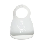 Chicco Γκρι Σαλιάρα Σιλικόνης για Ψίχουλα 6m+ 1 τεμάχιο