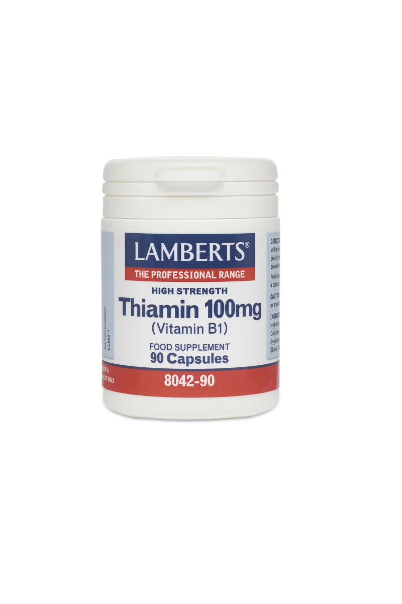 8ec60a0031a961137e66edd0dd597dbe.jpg LAMBERTS THIAMIN 100MG (VIT B1) 90CAPS - Image 1