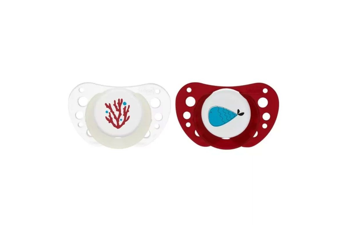 C20-75086-91-1200x800h Chicco Physioforma Air Σετ Σιλικονούχες Πιπίλες 2 τμχ Για 16-36 Μηνών Μπεζ-Μπορντώ Με Σχέδια - Image 1