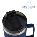 Θερμός ποτήρι ανοξείδωτο με πλαστικό καλαμάκι "We Care" μπλε σκούρο 900ml - Image 2