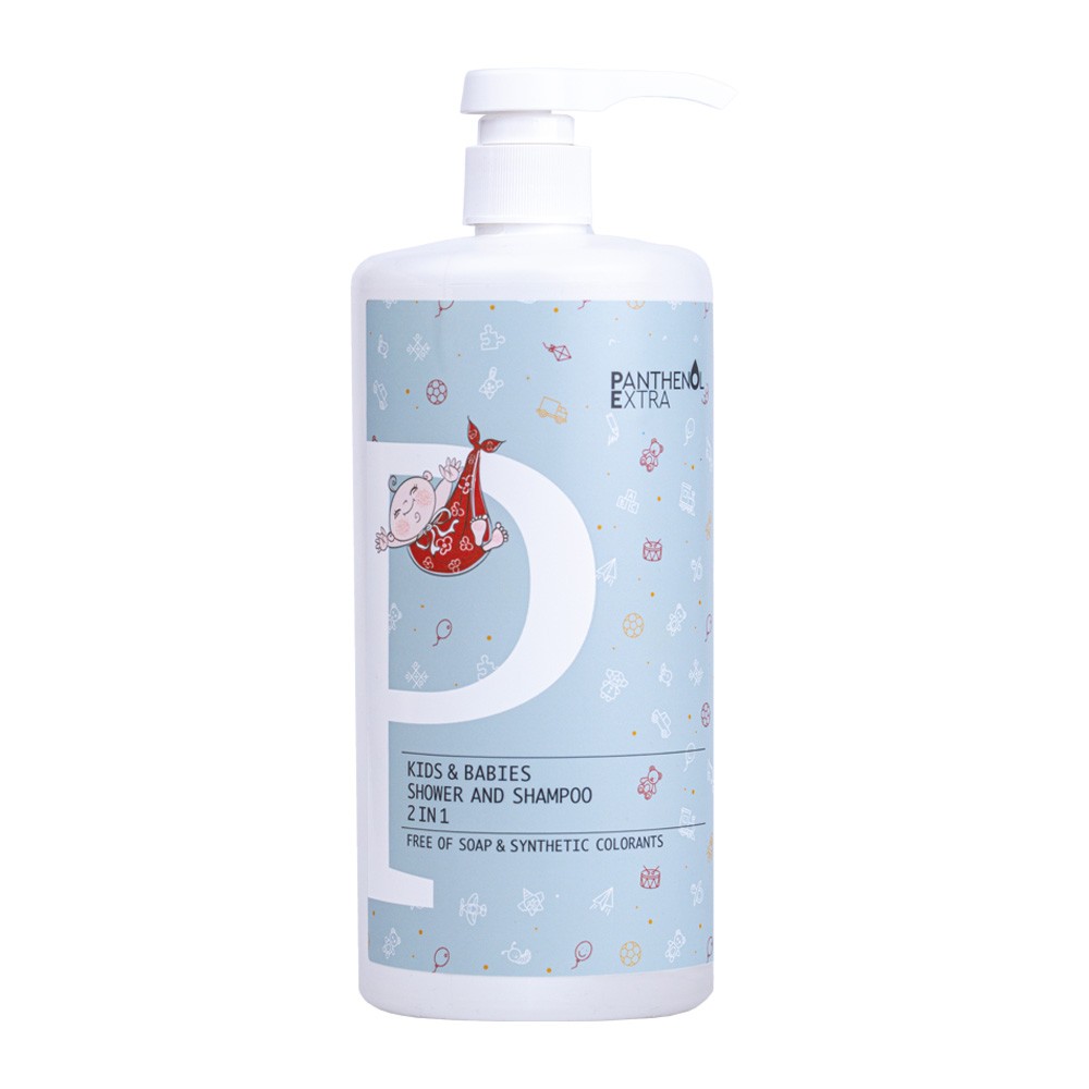 baby-shower-shampoo-1lt (1) Panthenol Extra Baby 2 in 1 Shampoo & Bath, Βρεφικό Σαμπουάν/Αφρόλουτρο 2 σε 1 1Lt - Image 1