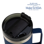 Θερμός ποτήρι ανοξείδωτο με πλαστικό καλαμάκι "We Care" μπλε σκούρο 900ml - Image 4