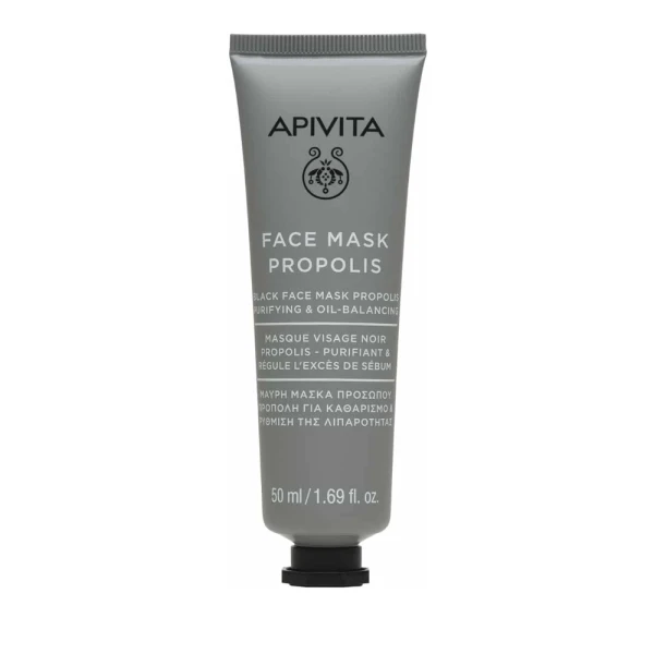 47984246f1712a33941cf6144c4ea1f0.jpg Apivita Face Mask Propolis Μαύρη Μάσκα Προσώπου Με Πρόπολη Για Καθαρισμό Και Ρύθμιση Της Λιπαρότητας 50ml - Image 1