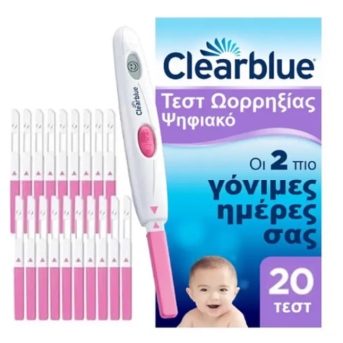 clearblue_test_oorixias_pharmacylive Clearblue Ψηφιακό Τεστ Ωορρηξίας, 20τεμ - Image 1