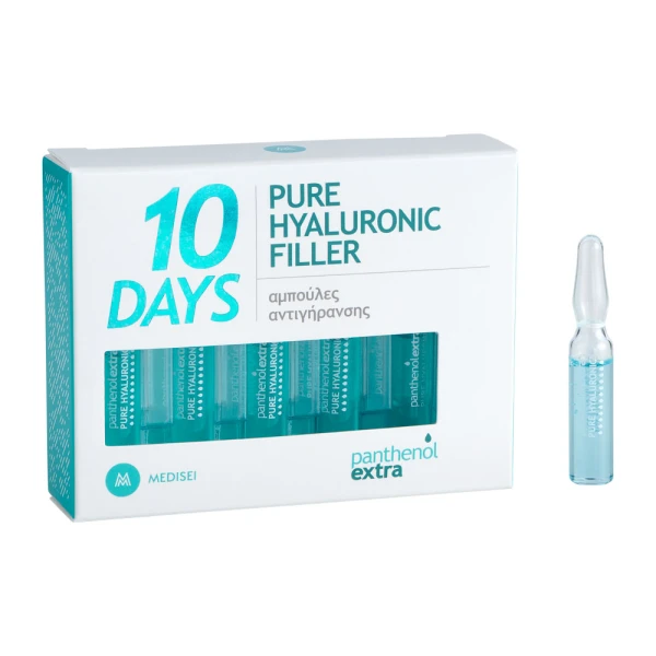 88e2b38214b581757be1463d6201e76b.jpg Panthenol Extra 10 Days Pure Hyaluronic Filler Αμπούλες Αντιγήρανσης 10x2ml - Image 1