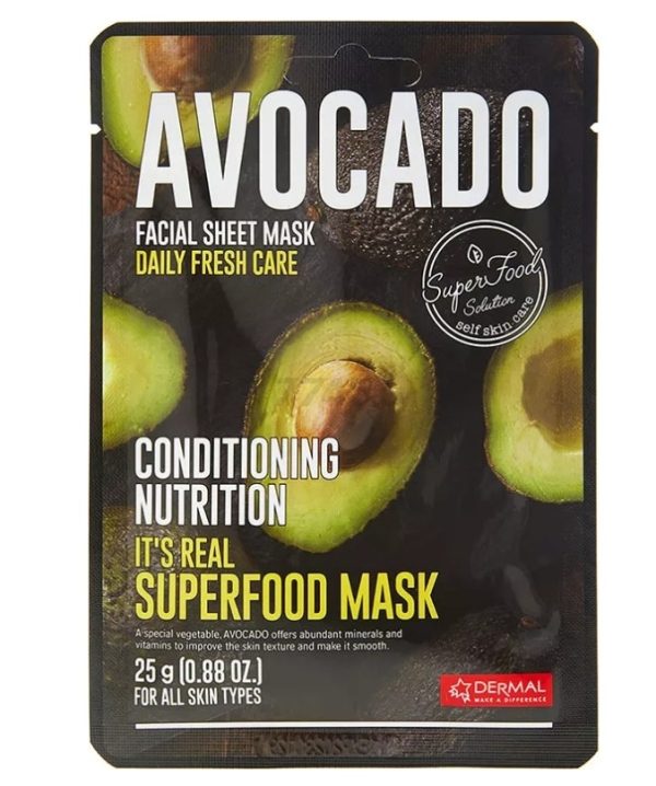 Dermal-Its-Real-Superfood-Mask-Avocado-aa-600x718 Dermal Μάσκα Προσώπου με Υπερτροφή Αβοκάντο - Image 1